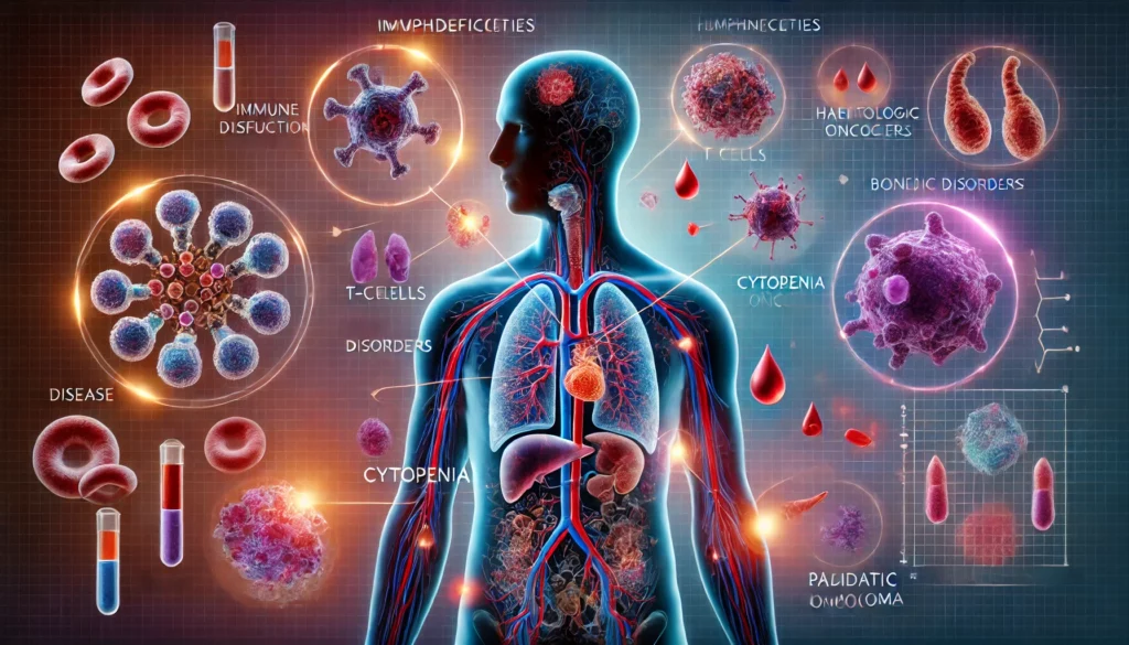 interplay between immunodeficiencies, haematologic disorders, and paediatric oncology